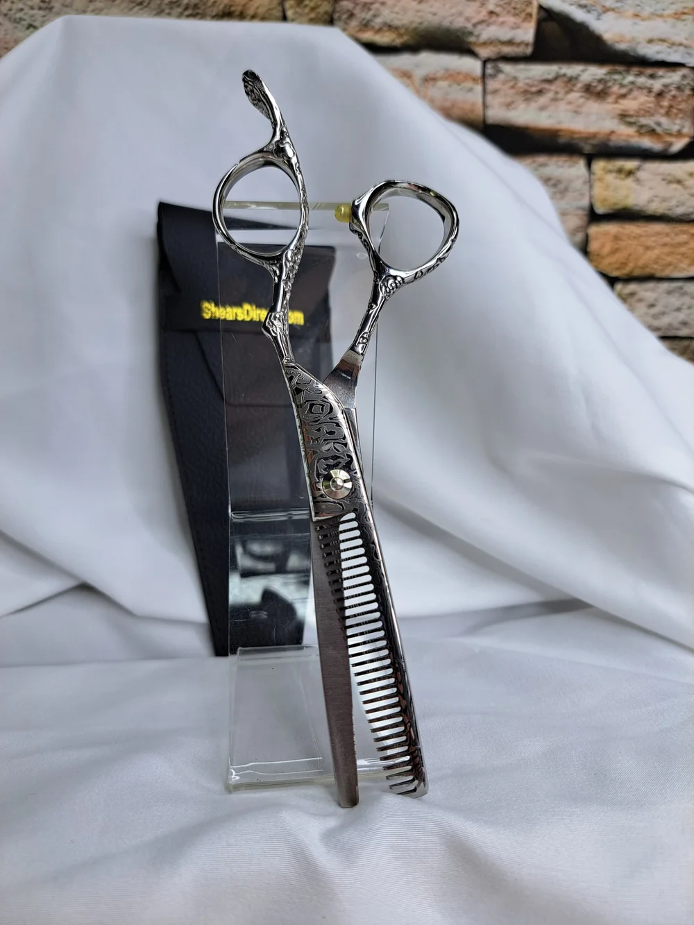 SHEARS DIRECT 30 TOOTH PRECISE TEXTURING THINNING SHEARS ROSE ETCHED